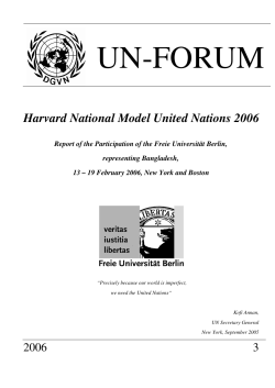 Dokumentation HNMUN 2006 - Freie Universit&auml;t Berlin