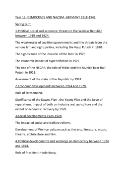 Spring Term Year 12 Germany Unit - Noel