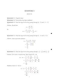 HOMEWORK 9 Question 9.1. Negative slope. Question 9.2. Vertical