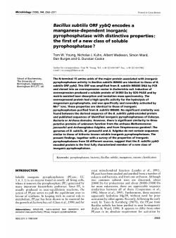 Bacillus subtilis ORF yybQ encodes a manganese