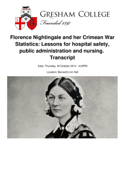 Florence Nightingale and her Crimean War Statistics: Lessons for