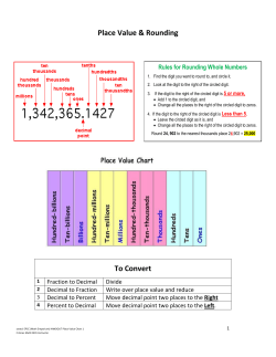 Place Value Charts