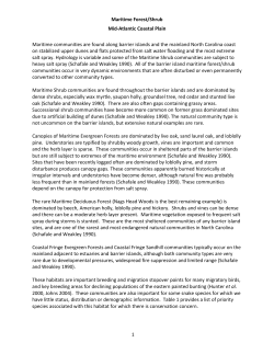 Maritime forest/shrub - North Carolina Wildlife Resources Commission