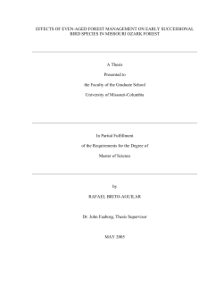 EFFECTS OF EVEN-AGED FOREST MANAGEMENT ON EARLY