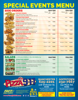 special events menu