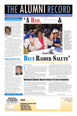 September 2007, Vol. 5, No. 1 - Middle Tennessee State University