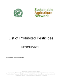 List of Prohibited Pesticides