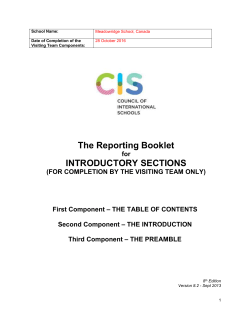 the CIS Reports, All Sections