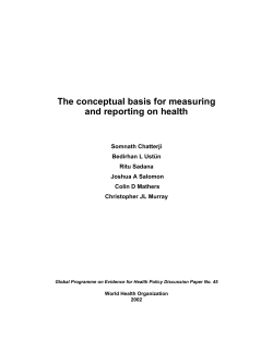 The conceptual basis for measuring and reporting on health