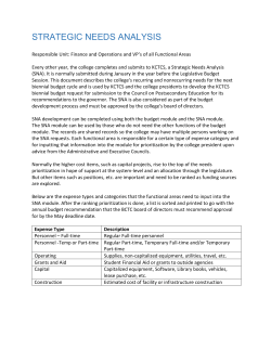 STRATEGIC NEEDS ANALYSIS