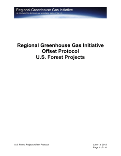 Forest Offsets Protocol - Regional Greenhouse Gas Initiative