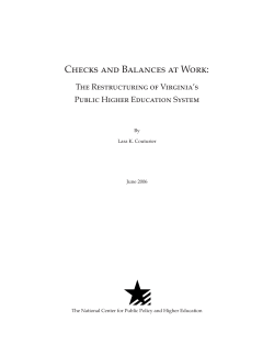 Checks and Balances at Work: The Restructuring of Virginia`s