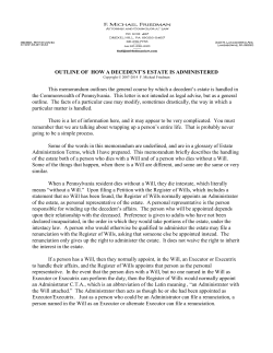 Outline of How a Decedent`s Estate is Administered