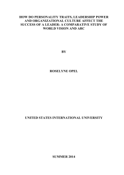 how do personality traits, leadership power and organizational