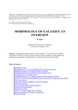 MORPHOLOGY OF GALAXIES: AN OVERVIEW