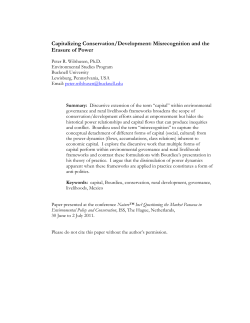 Capitalizing Conservation/Development: Misrecognition and the
