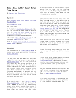 Solid Shea Butter Sugar Scrub Cube Recipe