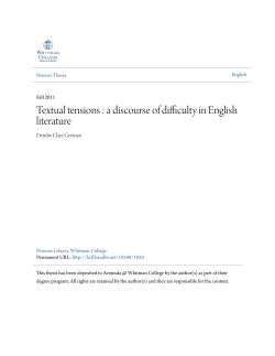 Textual tensions : a discourse of difficulty in English literature