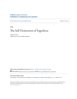 The Self-Destruction of Yugoslavia