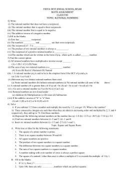 rational numbers - Vidya Devi Jindal School