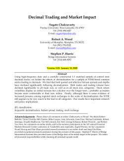 The Effect of Decimal Trading on Market Liquidity