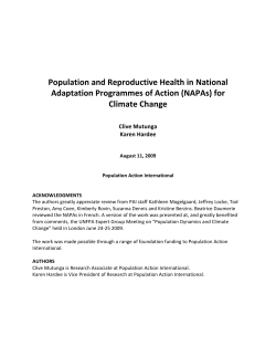 Population and Reproductive Health in National Adaptation