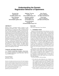 Understanding the Domain Registration Behavior of Spammers