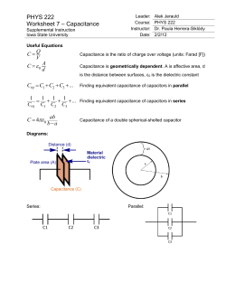 PHYS 222 Worksheet 8 Capacitance ANSWERS