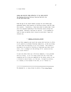 The Ordained Christian Ministry from the Patristic Era to