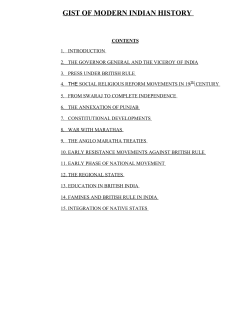 gist of modern indian history