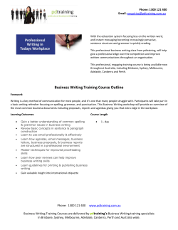 Business Writing Training Course Outline