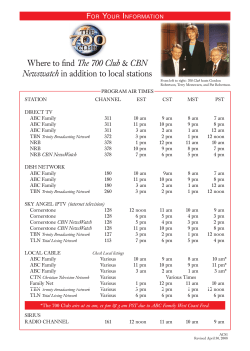 Broadcast Schedule