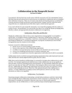 Collaboration in the Nonprofit Sector
