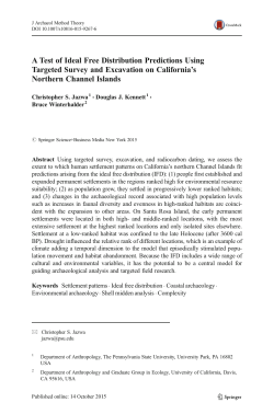 A Test of Ideal Free Distribution Predictions Using Targeted Survey
