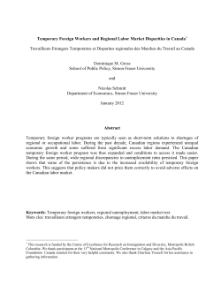 Temporary Foreign Workers and Regional Labor Market