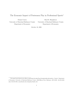 The Economic Impact of Postseason Play in Professional