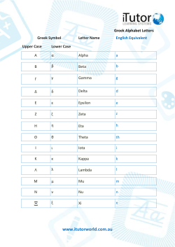 Greek Alphabet Letters