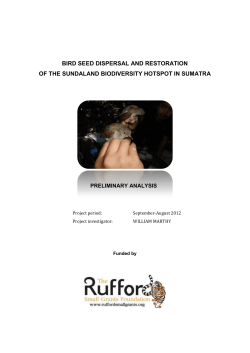 BIRD SEED DISPERSAL AND RESTORATION OF THE