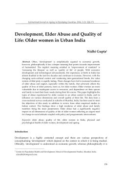 Development, Elder Abuse and Quality of Life