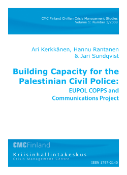 Building Capacity for the Palestinian Civil Police