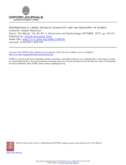 EPISTEMOLOGICAL CRISES, DRAMATIC NARRATIVE AND THE