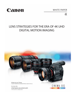 lens strategies for the era of 4k uhd digital motion imaging