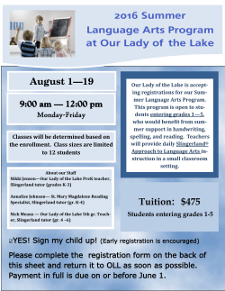 2016 Summer Language Arts Program at Our Lady of the Lake