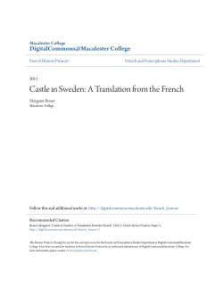 Castle in Sweden: A Translation from the French