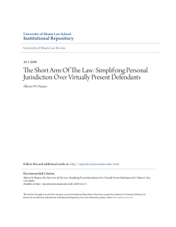 Simplifying Personal Jurisdiction Over Virtually Present Defendants