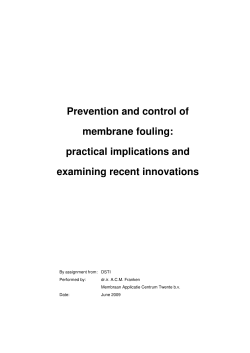 Prevention and control of membrane fouling: practical