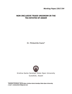 NoN-INclusIve Trade uNIoNIsm IN The Tea esTaTes of