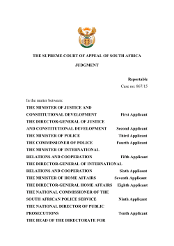 THE SUPREME COURT OF APPEAL OF SOUTH AFRICA