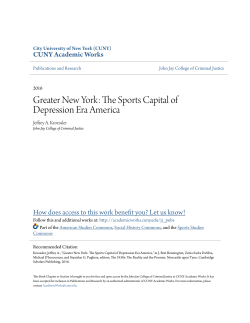 Greater New York: The Sports Capital of Depression Era America