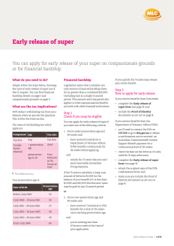 Early release of super